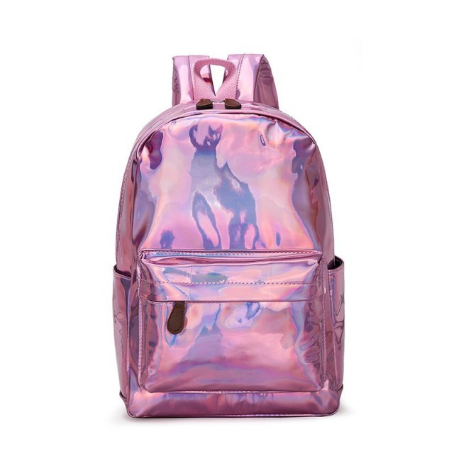 New Unique Popular Stylish Leather Holographic Laser Travel Backpack Bag