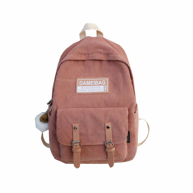 Custom Design Trendy Corduroy Holographic High School Student Backpack