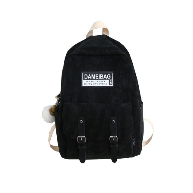 Custom Design Trendy Corduroy Holographic High School Student Backpack