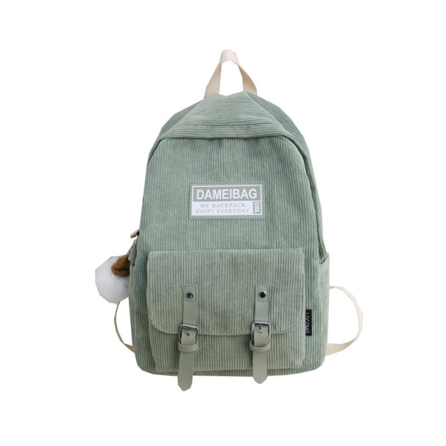 Custom Design Trendy Corduroy Holographic High School Student Backpack