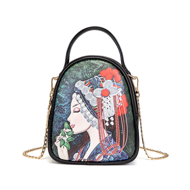 Trendy Beautiful Cartoon Print Small Cellphone Sling Crossbody Bag Backpack