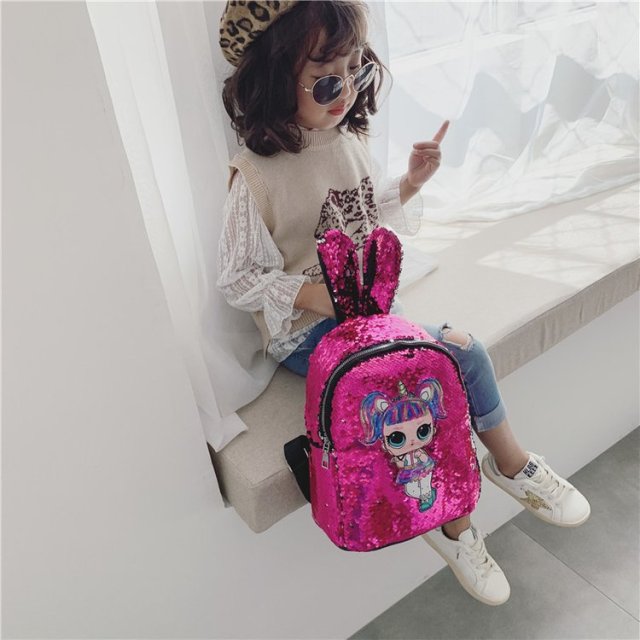 2021 Best Selling Personalised Cheap Girls Glitter Cartoon School Bags Trendy Backpack