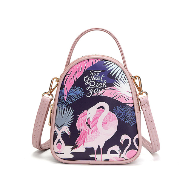 Trendy Beautiful Cartoon Print Small Cellphone Sling Crossbody Bag Backpack