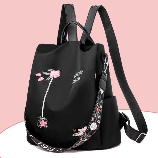 Wholesale Fashion Chinese Style Embroidery Oxford Girl Rucksack Backpack Bag