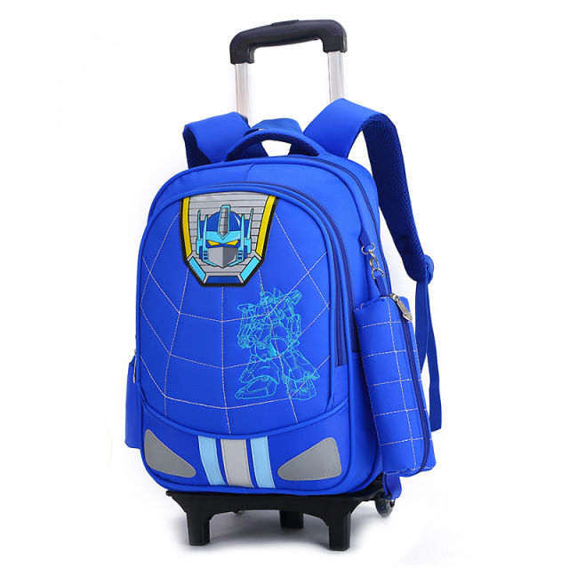 High Quality Waterproof Nylon Spinous Protecting Trolley School Travel Backpack Bag with Wheel