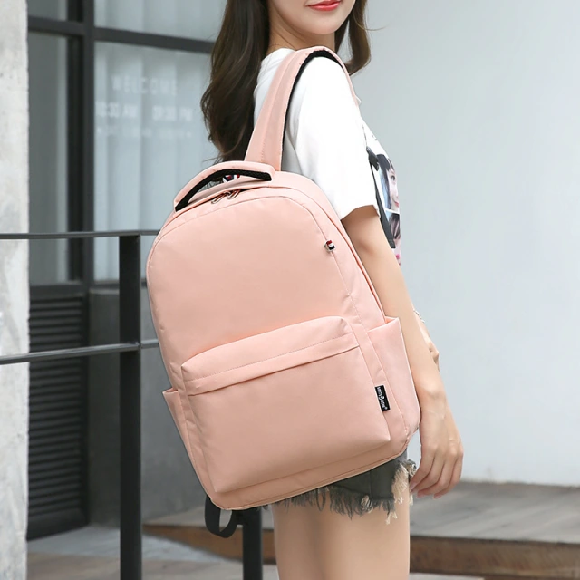 ManZhong Latest Simple Solid Color Ladies Oxford Backpack Bag School Bags