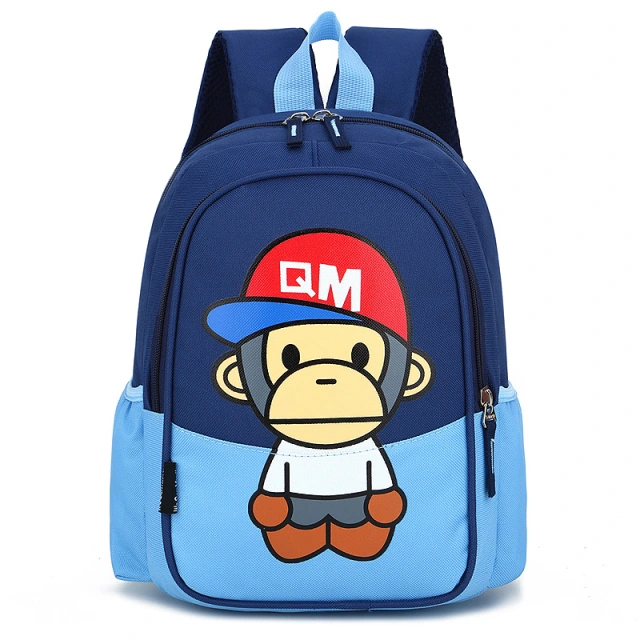 Custom Cute Monkey Print Waterproof Nylon Backpack Children Kids School Bags Boys