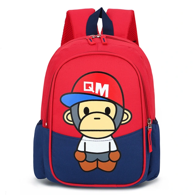 Custom Cute Monkey Print Waterproof Nylon Backpack Children Kids School Bags Boys