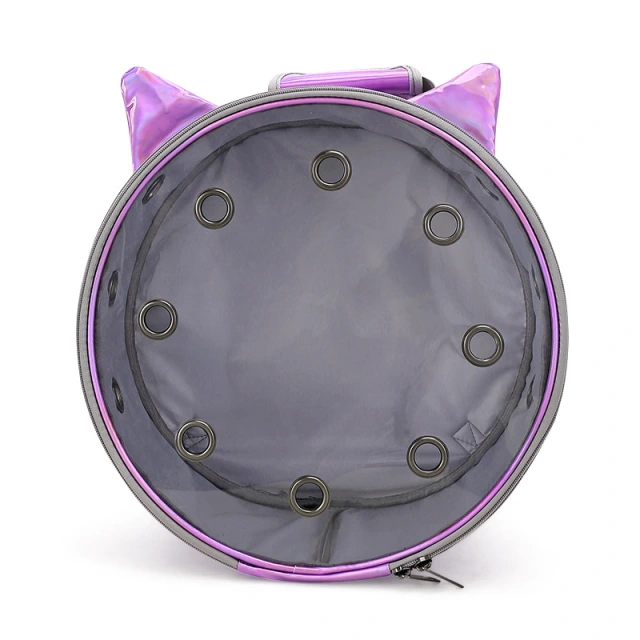 Portable Breathable PU PVC Transparent Pet Cat Carrier Travel Backpack Bag