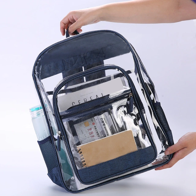 Wholesale Price Stylish Simple Waterproof Backpack PVC Clear Plastic Backpacks