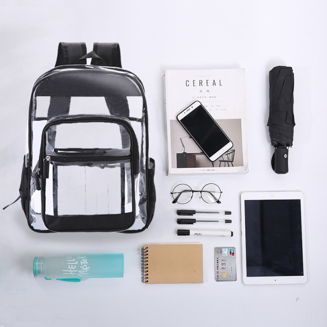 Wholesale Price Stylish Simple Waterproof Backpack PVC Clear Plastic Backpacks