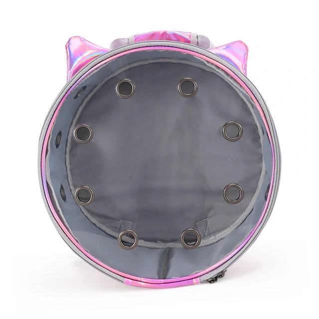 Portable Breathable PU PVC Transparent Pet Cat Carrier Travel Backpack Bag