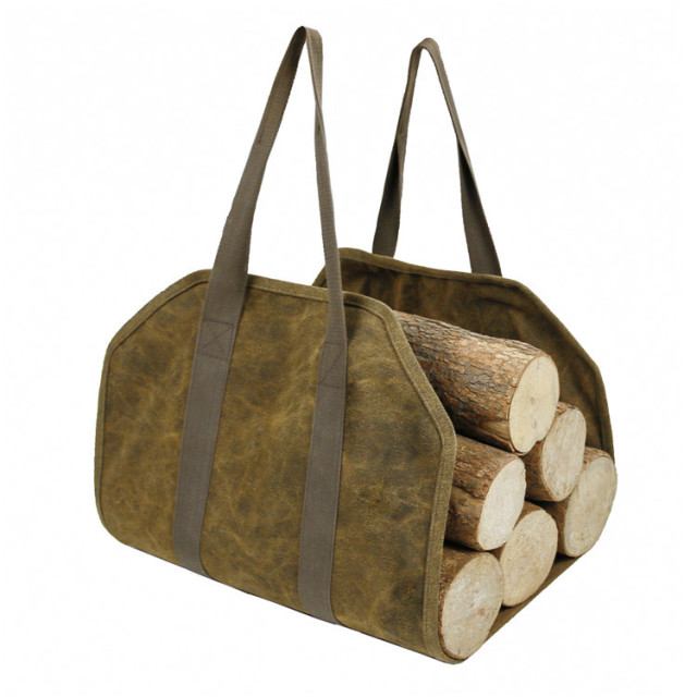 OEM Water Resistant Large Capacity Practical Waxed Canvas Firewood Log Carrier Tote Bag
