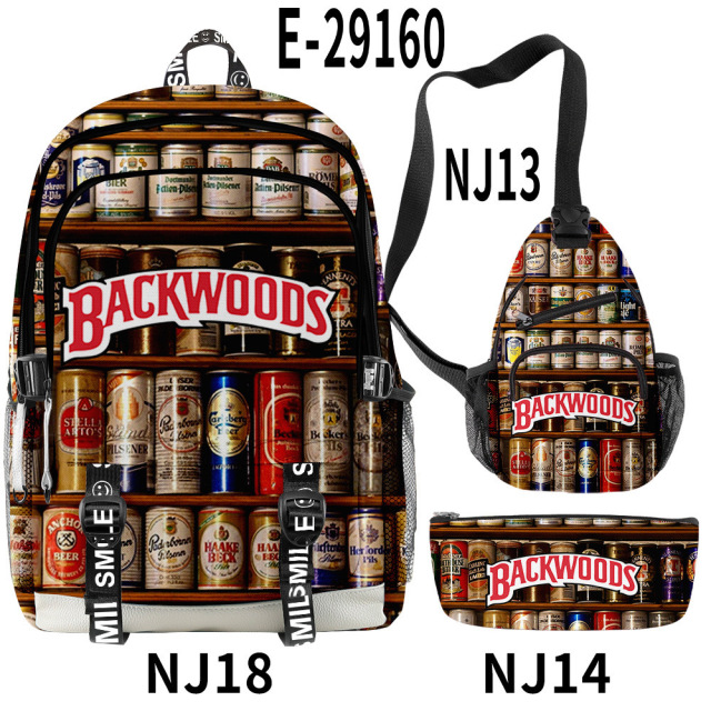 Amazon Hot Sale Fashion Men And Women Printed Backwoods School Backpacks Backwoods