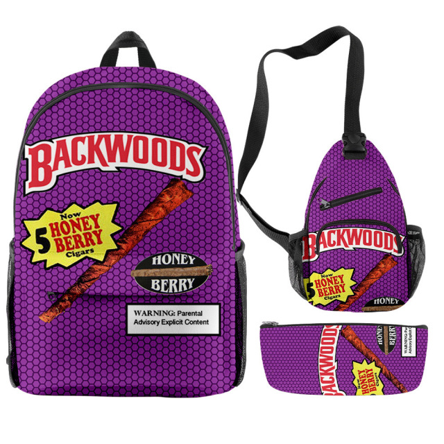 2021 3D Printed Backwoods Backpack for Boys Laptop Shoulder School Bag Travel Bags 3pcs Sets