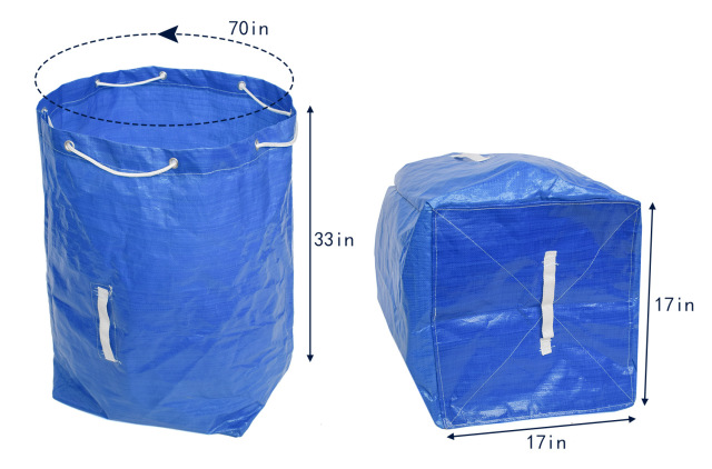 Reusable High Quality Blue Garden Waste Bag Square Garbage Bags