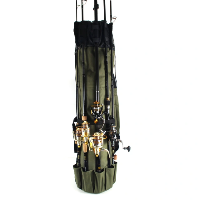 Portable Large Capacity Durable Fishing Rod Carrier Bag,Multi Purpose Cylinder Fishing Tool Bag