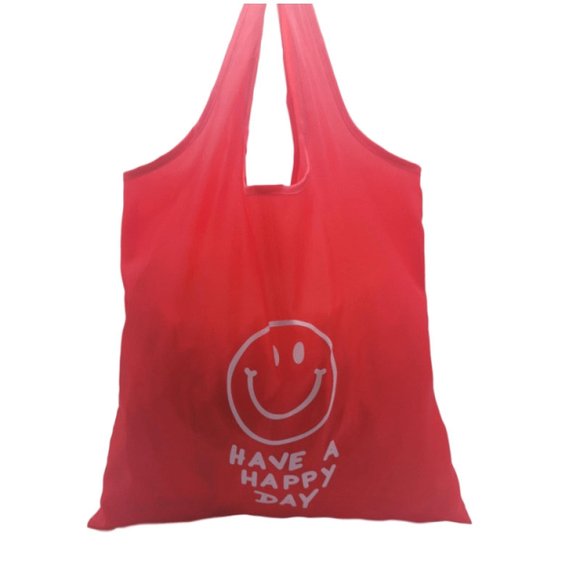 Innovative Reusable Waterproof Red Polyester Grocery Tote Bags Foldable Carry Bags for Shopping