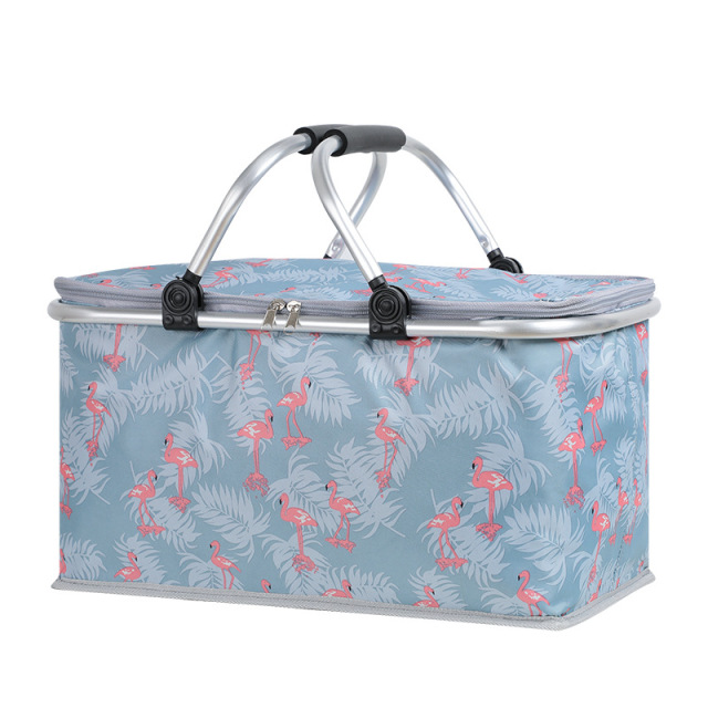 Custom Printing Oversized Thick Aluminum Foil Cooler Lunch Bag Insulated Picnic Basket Cool Bag