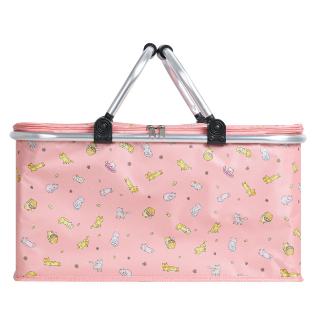 Custom Printing Oversized Thick Aluminum Foil Cooler Lunch Bag Insulated Picnic Basket Cool Bag
