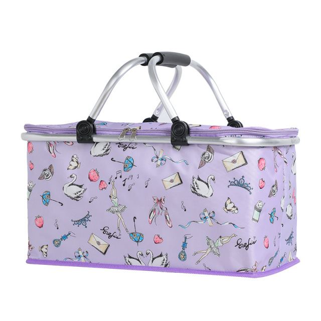 Custom Printing Oversized Thick Aluminum Foil Cooler Lunch Bag Insulated Picnic Basket Cool Bag