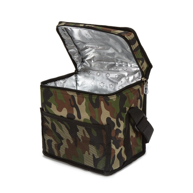 Outdoor Durable Camouflage Men Thermal Lunch Food Bag Picnic Cooler Tote Shoulder Bag