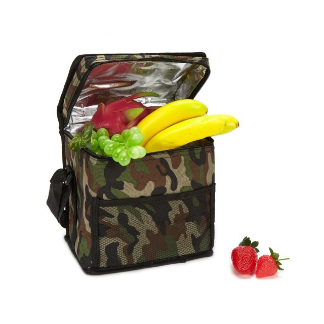 Outdoor Durable Camouflage Men Thermal Lunch Food Bag Picnic Cooler Tote Shoulder Bag