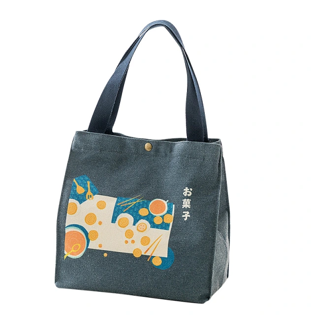 Newest Large Capacity Lightweight Japanese Style Ladies Canvas Lunch Cooler Bag