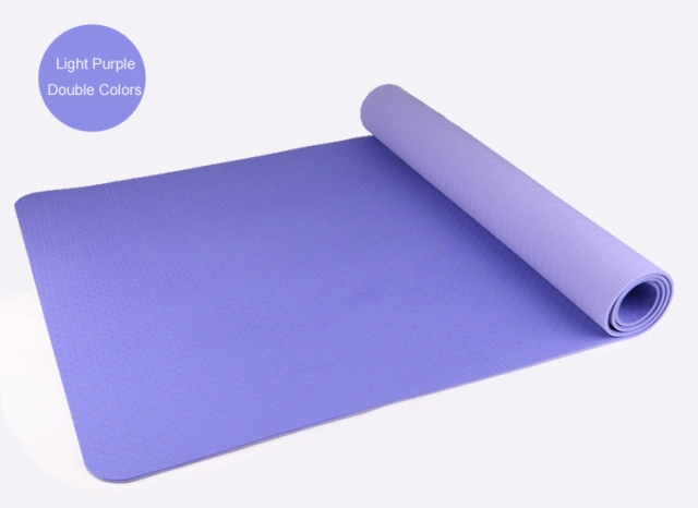 Wholesale High Quality Durable Large TPE Yoga Mat Anti Slip with Carrying Strap and Mesh Bag