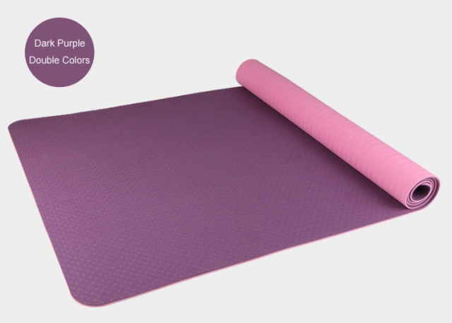 Wholesale High Quality Durable Large TPE Yoga Mat Anti Slip with Carrying Strap and Mesh Bag