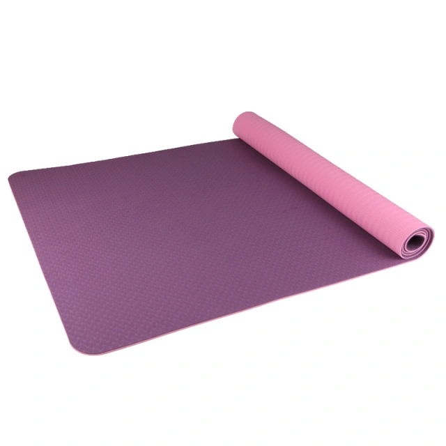 Wholesale High Quality Durable Large TPE Yoga Mat Anti Slip with Carrying Strap and Mesh Bag