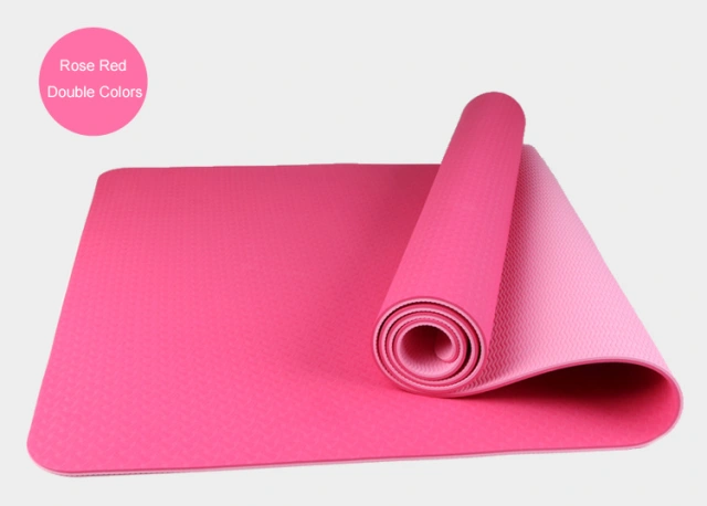 Wholesale High Quality Durable Large TPE Yoga Mat Anti Slip with Carrying Strap and Mesh Bag