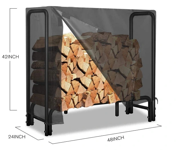 Heavy Duty Oxford Windproof Furniture Wood Log Rack Cover Waterproof Firewood Holder Cover