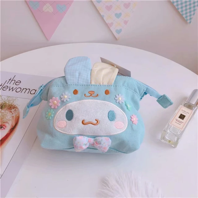 Japanese Style Canvas Cute Animal Travel Kids Cosmetic Storage Bag with Zipper
