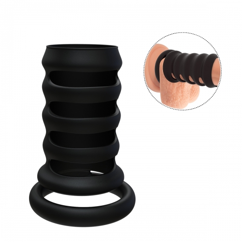Silicone Penis Rings Enhancer Sleeve for Longer Harder Stronger and Enhancing Adult Sex Toys for Male Erection