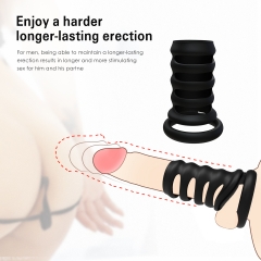 Silicone Penis Rings Enhancer Sleeve for Longer Harder Stronger and Enhancing Adult Sex Toys for Male Erection