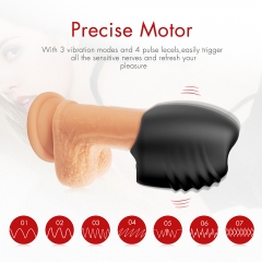 Male Masturbator Cup Handheld Silicone Vibrating Masturbation Toys with 7-Frequency Powerful Bullet Vibrator