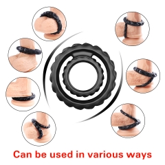 Silicone Dual Penis Ring, Premium Stretchy Longer Harder Stronger Erection Cock Ring Better Sex Erection Enhancing and Orgasm Sex Toy for Male Couple