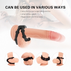 Silicone Dual Penis Ring, Premium Stretchy Longer Harder Stronger Erection Cock Ring Erection Enhancing Sex Toy for Man or Couples Play