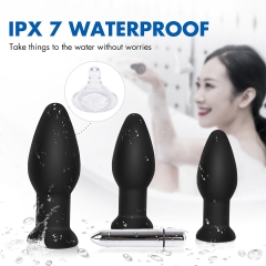 3Pcs Vibrating Butt Plug Set Anal Plug Training Kit, 10 Vibration Modes Anal Sex Toys with Suction Cup Base for Male, Female and Beginner