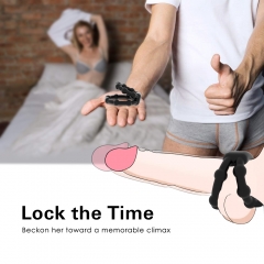 Silicone Dual Penis Ring, Premium Stretchy Longer Harder Stronger Erection Cock Ring Erection Enhancing Sex Toy for Man or Couples Play