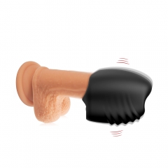 Male Masturbator Cup Handheld Silicone Vibrating Masturbation Toys with 7-Frequency Powerful Bullet Vibrator