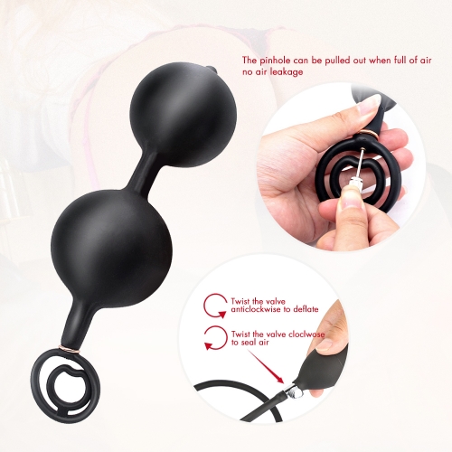 Inflating Anal Plug Inflatable Anal Beads Inflation Anus Stopper for Men, Women