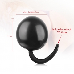 Inflatable Silicone Anal Plug Built in Metal Ball Dog Puppy Tail Butt Expand Trainer Waterproof SM Anus Sex Toy Detachable Backdoor Stimulator Perineum Massager for Women, Men and Couples