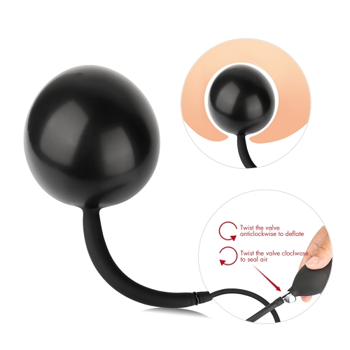 Inflatable Silicone Anal Plug Built in Metal Ball Dog Puppy Tail Butt Expand Trainer Waterproof SM Anus Sex Toy Detachable Backdoor Stimulator Perineum Massager for Women, Men and Couples