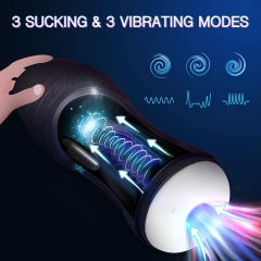 Male Masturbator Cup Automatic Stroker with Suction & Vibration Heating for Men Masturbation, Vibrating Masturbation Cups Pocket Pussy 3D Realistic Texture, Adult Oral Blowjob Sex Toys for Men