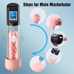 Electric Vacuum Vibrating Penis Pump with Pocket Pussy - 6 Suction & 9 Vibration Intensities, Penis Enlargement Extend Pump, Male Stamina Trainer for Bigger, Stronger Erections