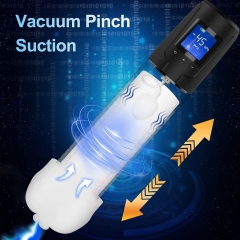 Electric Penis Vacuum Pump Vibration Machine with 6 Suction 10 Vibrtions with Sleeve for Men Enlargement, Rechargeable Male Enlargement Machine Automatic Growth Pump Adult Sex Toys