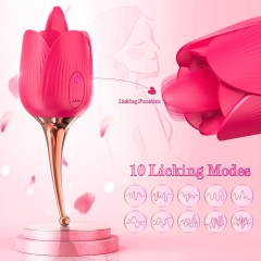 Rose Toys for Women, Clitoral High-Frequency & Tongue Licking G-Spot Rose Vibrator, Nipples Clitoris Massager Tongue Licker Stimulator, Adult Sex Toys for Women Couples Masturbation