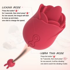 Rose Toys for Women, Clitoral High-Frequency & Tongue Licking G-Spot Rose Vibrator, Nipples Clitoris Massager Tongue Licker Stimulator, Adult Sex Toys for Women Couples Masturbation